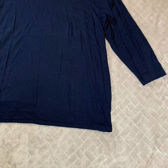 Chicos Womens XL T Shirt Dark Navy Blue 3/4 Sleeve V Neck Rayon Blend Stretch - Picture 5 of 9